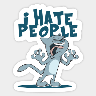 Cat Hates People Sticker